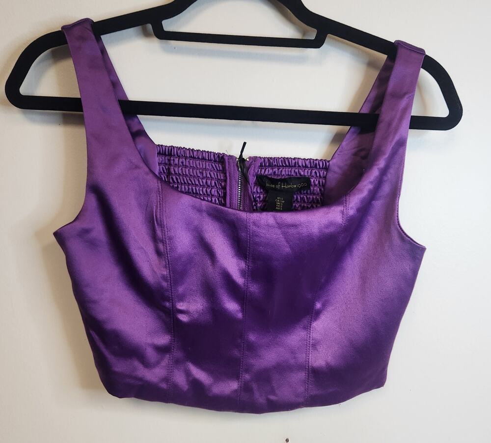 NWT House of Harlow 1960 Womens Purple Crop Top-Size Small